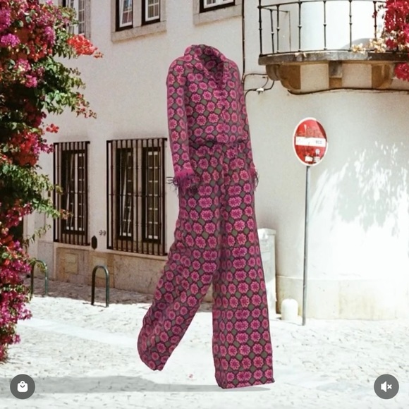 NWT LE CAFE NOIR PARADISE SET comes with M blouse and M pants - Picture 5 of 8